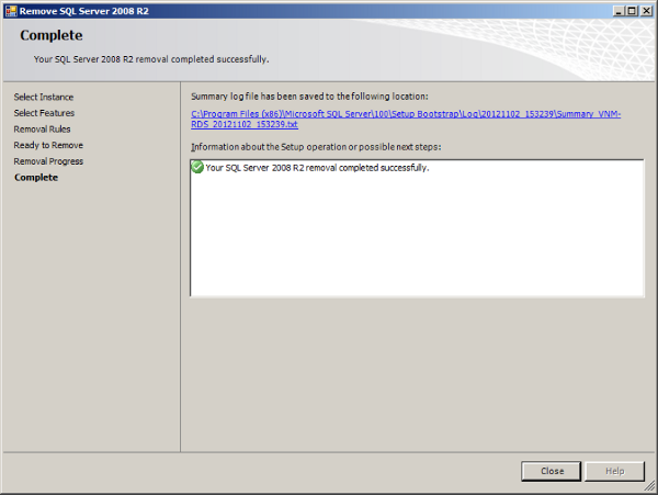 Qualtech Systems » Uninstalling Microsoft SQL Server Express